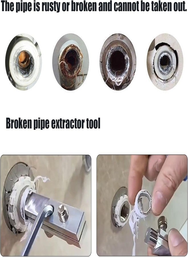 KONSSEE Broken Pipe Extractor Tool, Broken Faucet Removal Tool, Broken Faucet Extractor, Pipe Extractor, Tap Extractor, Faucet Removal Tool, Pipe Extractor Set, For Damaged Faucet Water Pipe Remover - Image 5